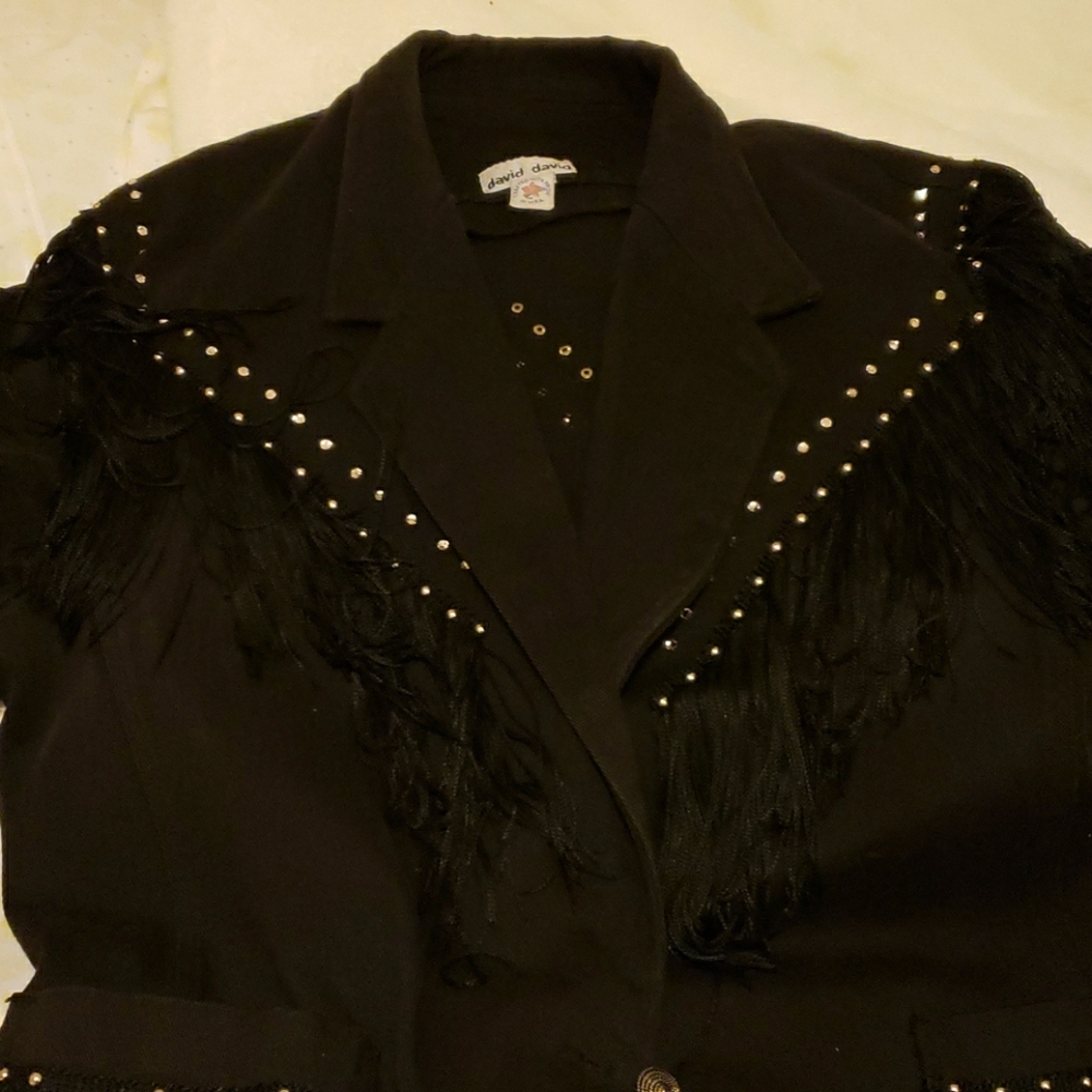 Black Western trimmed jacket. Sz 20 with stimulate
